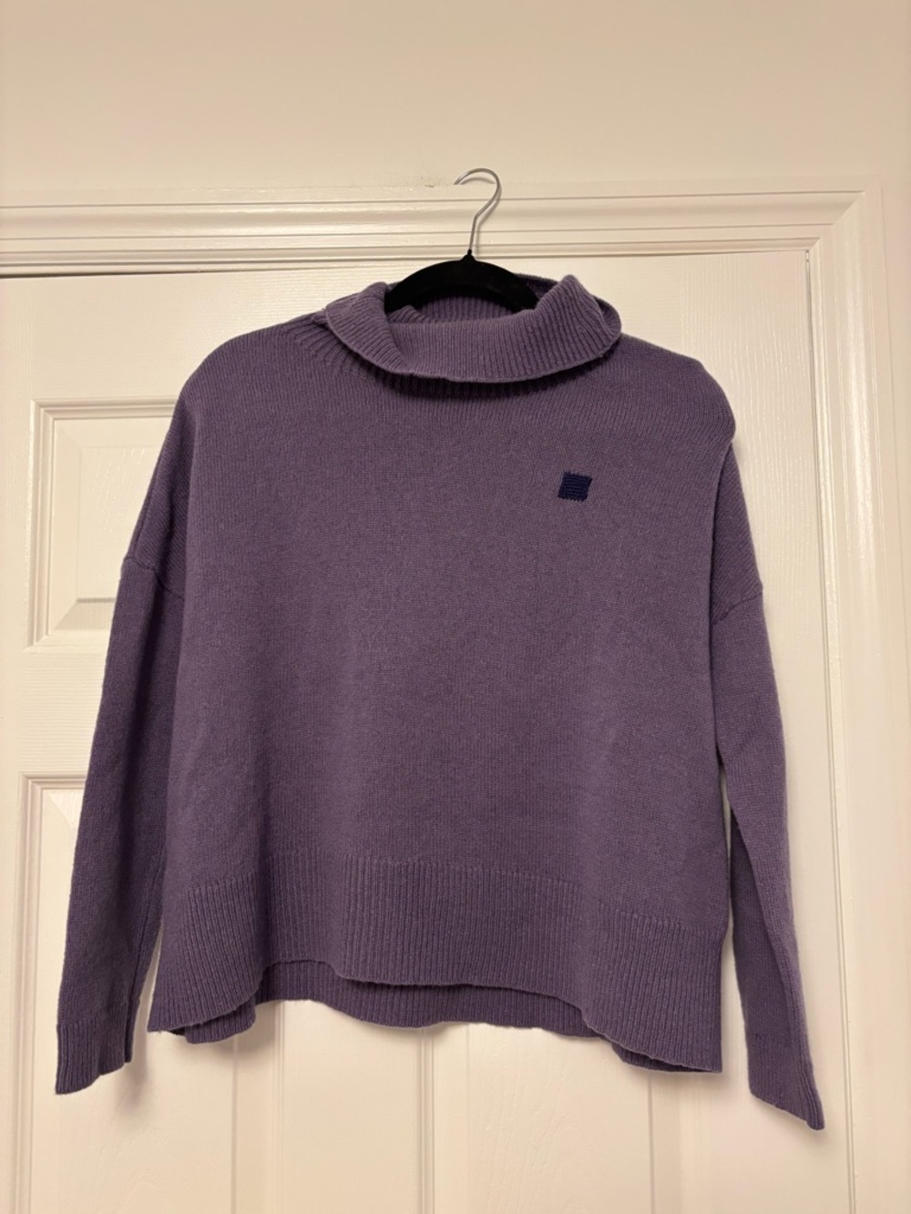 Eileen Fisher Purple Yak Wool Turtleneck Sweater 50% Yak Relaxed XS